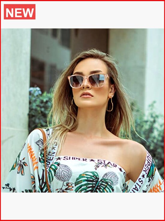 Retro Trendy Polarized Sunglasses UV Protection for Women Men Wrap Around Square main image 6